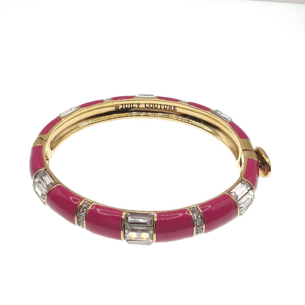 Juicy Couture Beautiful Pink And Rhinestones Bangle Bracelet Size 7